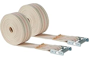 Mytee Products (2 Pack) 2" x 20' Piano Moving Strap with Roller Buckle, Made from Cotton Webbing