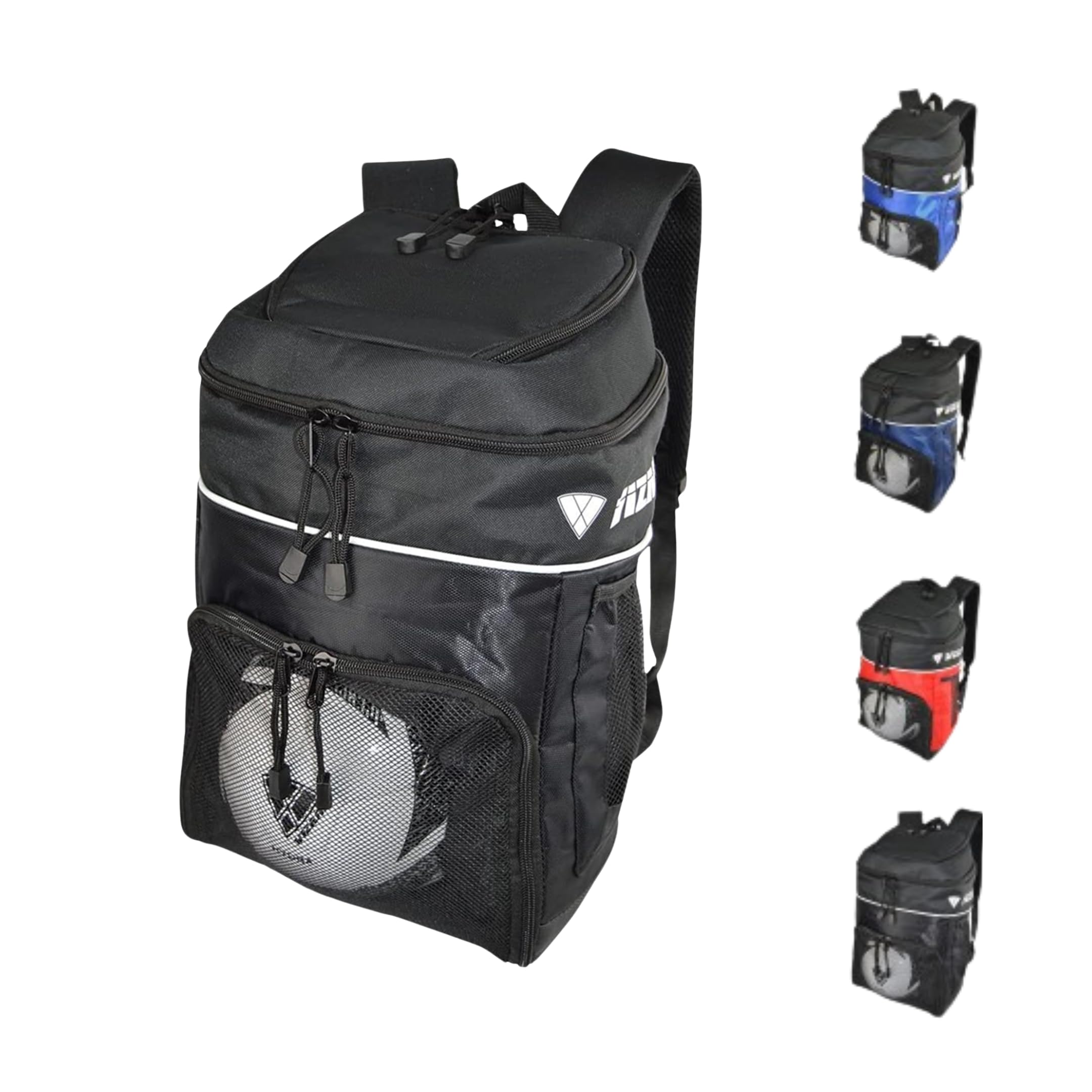 Vizari Sport USA Titan Football Backpack - Sport Backpack with Ball Holder Compartment - Black