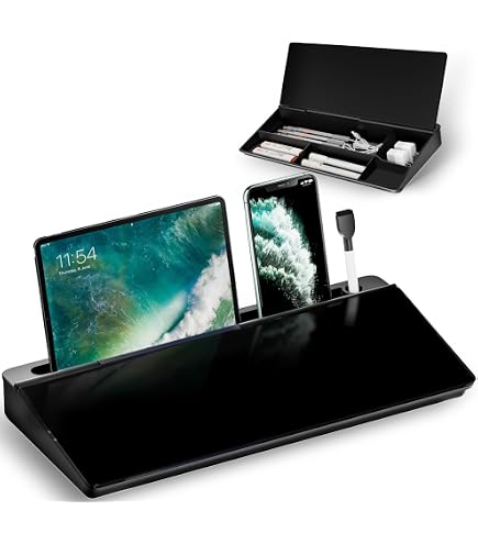 YEOUX Desktop Black Glass Dry Erase Board With Wood India