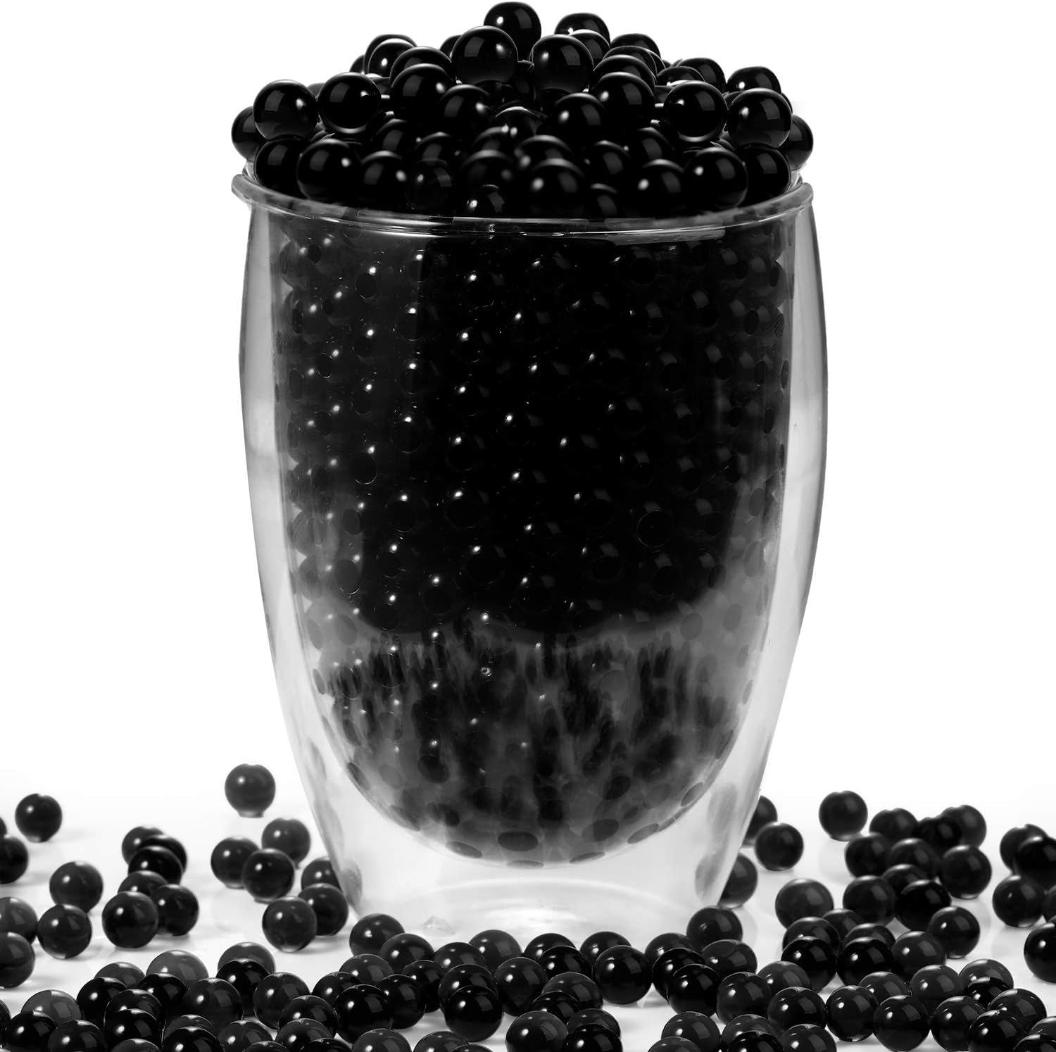 Vase Fillers - EBOOT 20000 Packs Floral Water Pearls Gel Soil Water Crystal Beads Jelly Water Pearl Vase Filler (Black)