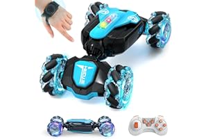 FANFANTOEY Gesture Sensing Rc Stunt Car,Remote Control Transform Car 2.4ghz 4WD 360° Rotating Drift RC Cars with Lights & Music,Kids Toys for Boys 6-8,Ideas Gifts for Kids Age 5 7 9 10 11 12 Years Old