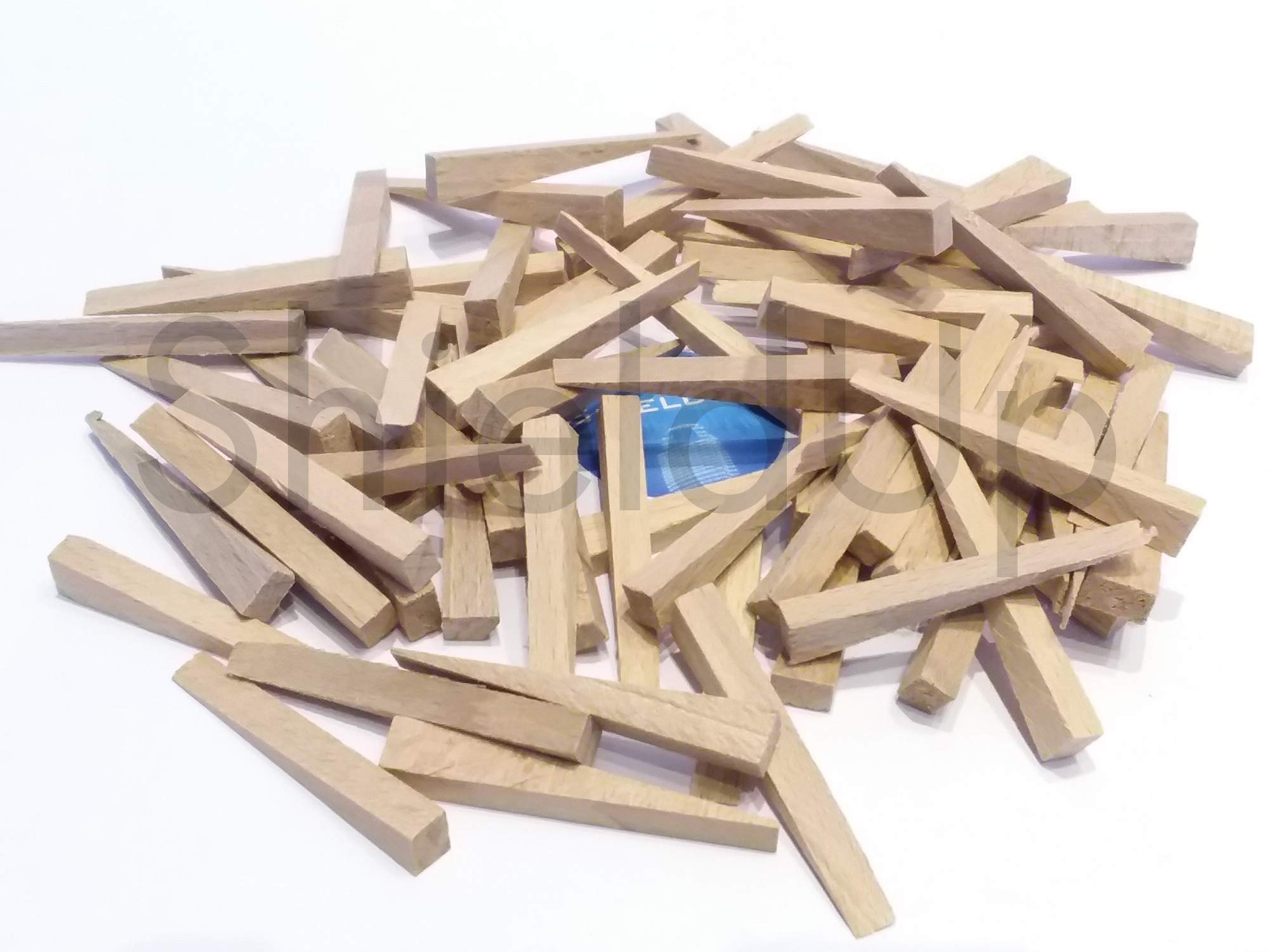 CyberSunrise ShieldUp Small Wooden Tile Wedges | Hardwood Spacers or Shims - Pack of 75