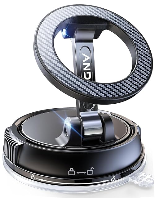 Car Phone Holder for Magsafe [78+LBS Strongest Suction & 2400gf Magnetic] 360° Adjustable Car Phone Mount, Phone Holders for Your Car for iPhone 17 Pro Max 16 15 14 13 12 Air Plus (Carbon Fiber)