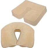 SINLAND Microfiber Reusable Face Cradle Covers,Cream,5 Pack | Large Size Luxurious Ultra Soft,Non-Stick Massage Headrest Cover,Suitable for Any Massage Tables &amp; Massage Chair