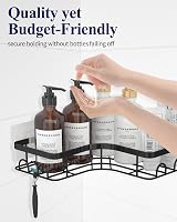 Kitsure Corner Shower Caddy 2 Pack Rustproof Organizer 20lb Adhesive Black view 5