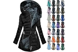 Piuwrlz Long Winter Coats for Women Waterproof Fleece Lined Thicken Puffer Jacket Sherpa Warm Parka Outwear With Fur Hood