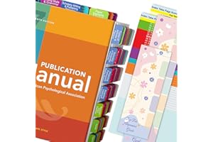 UBENIC Index Tabs for The APA Publication Manual 7th Edition, Book Tabs of The American Psychological Association (Book not Included), 82 Printed Tabs for Every Chapter, Laminated & Color-Coded