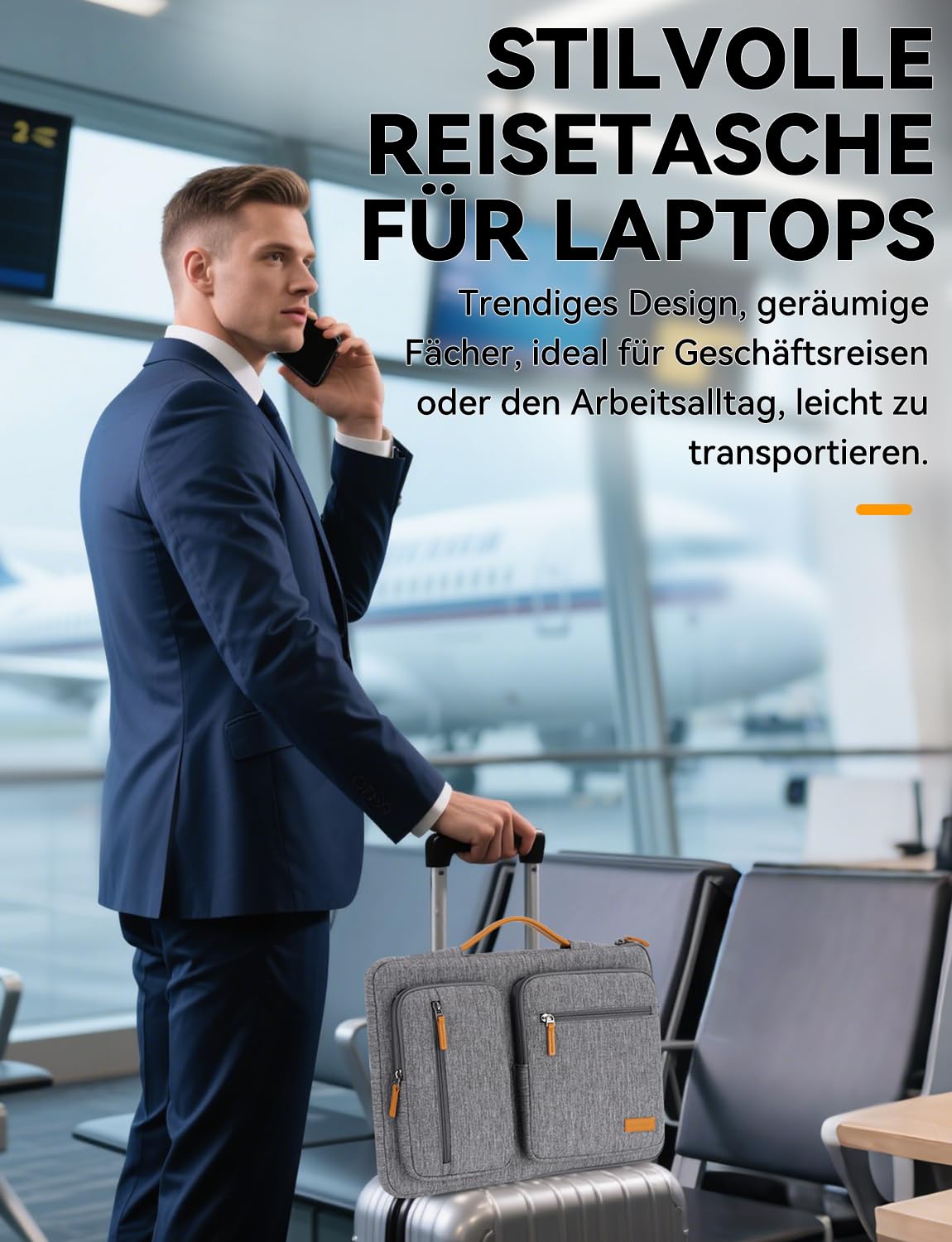 DOMISO Laptoptasche Laptop Hülle Tasche für 16 Zoll MacBook Pro 16 M5(2026)/M4(2025)/M3/M2/M1/Max,15,6 zoll Laptophülle Damen Wasserdicht Notebook Sleeve Case Bag Schutzhülle mit Griff,Grau 6