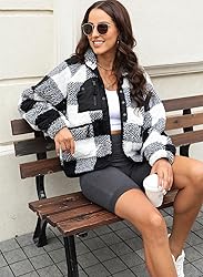 Yanekop Womens Fleece Jacket Fuzzy Long Sleeve