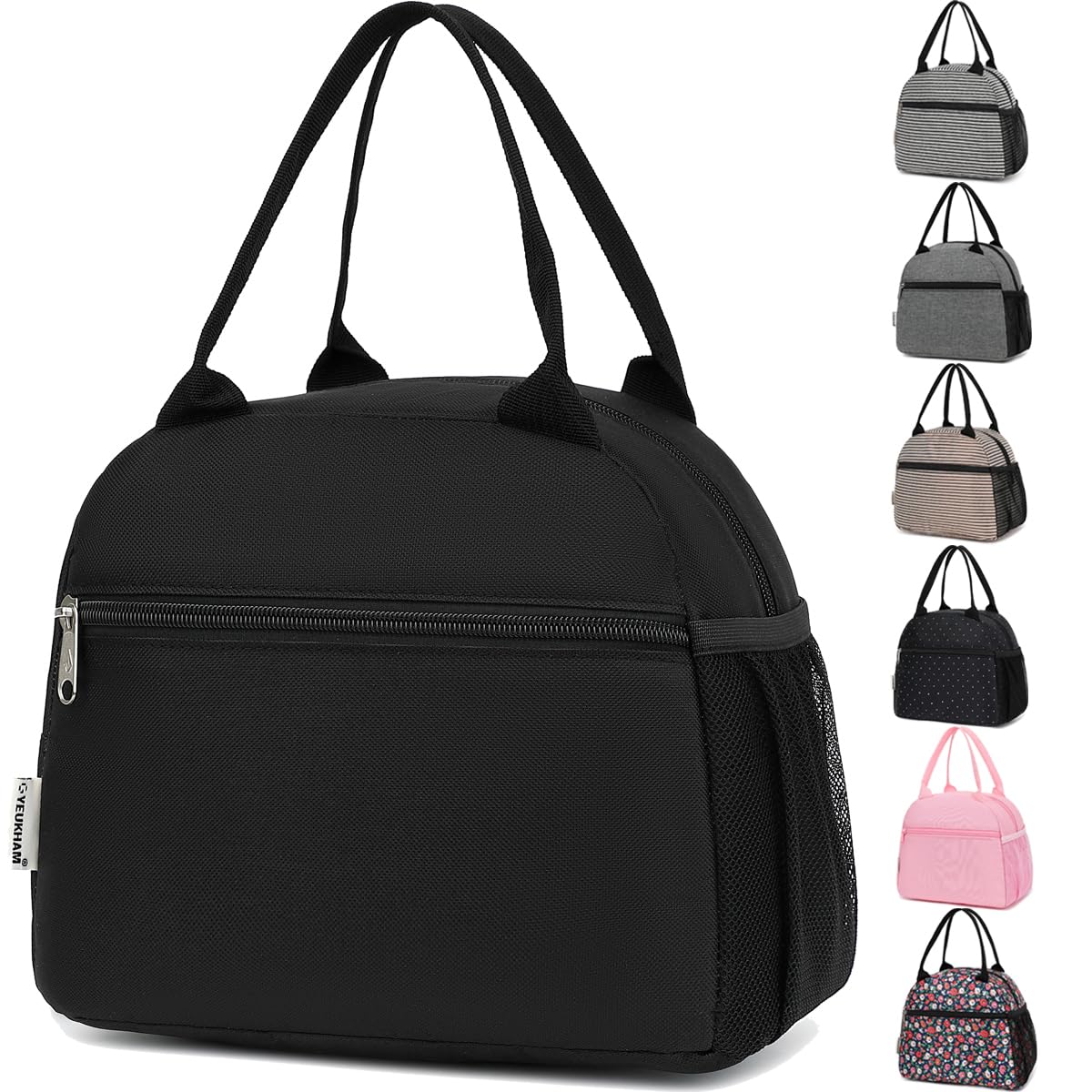 Photo 1 of GYEUKHAM Lunch Bag Women, Lunch Box for Adult Men Kids Girls, Small Cute Lunchbox Tote Large Capacity Insulated Lunch Container Cooler for Work School Picnic Travel, Black