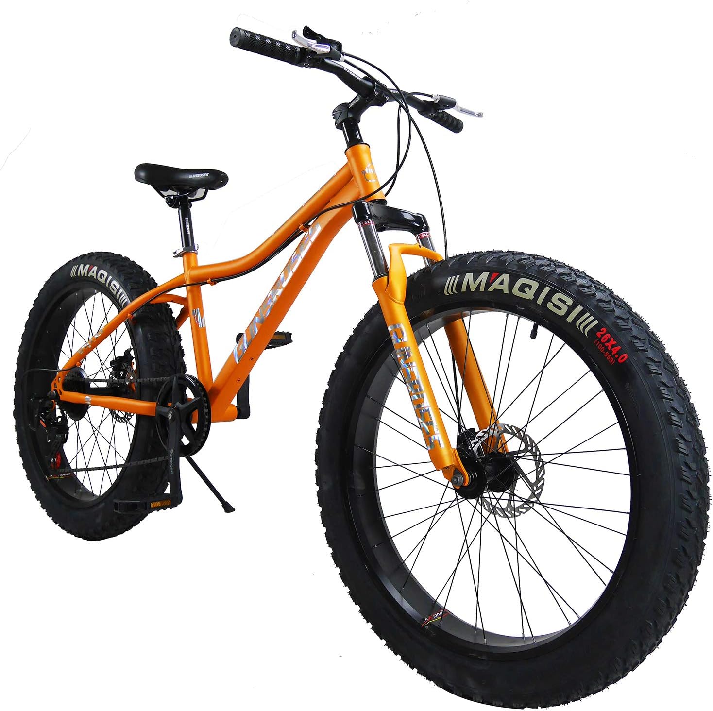 SAIGULA Fat Tire Bicycle Fat Mountain Bike 26 Inch 4.0" Tire BTM 7 Speed with Shimano for Adult (FB4 Orange)