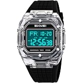 MASTOP Digital Watch for Men, Square Outdoor Sport Wristwatch | Multifunction square digital watch for men and women, with countdown timer, alarm, stopwatch, LED light and silicone strap.
