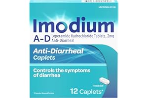 Imodium AD Diarrhea Relief Caplets with Loperamide Hydrochloride, 12 Count