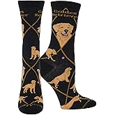 WHD Golden Retriever Crew Socks for Women & Men | Gift for Dog Lovers, Cute Pet Socks