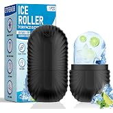 Ice Roller for Face and Eye, Reusable Silicone Ice Facial Roller Ice Holder, Face Ice Mold Skin Care, Ice Cube Roller for Shrink Pores Anti Wrinkle Reduce Puffiness, Black