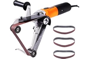 VEVOR Pipe Tube Polisher Sander, 1000W Pipe Belt Sander with 6 Variable Speeds 1100-3200rpm, Professional Belt Sander Grindin