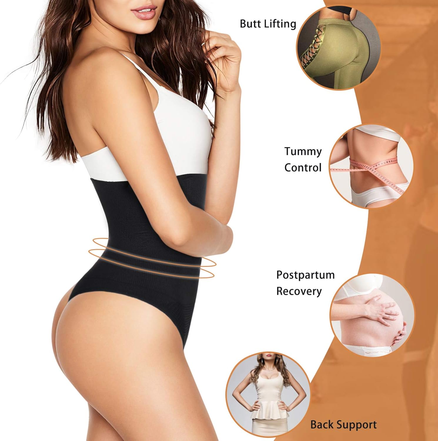 Nebility Women Waist Trainer Shapewear Thong Bodysuit Seamless Tummy Control Panty Faja Open Bust Body Shaper at  Women’s Clothing store