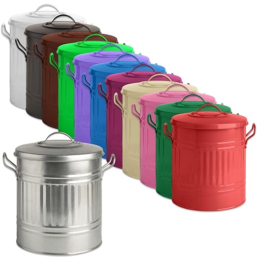 Tigerbox Red Powder Coated 15L Metal Feed Bin with Lid & 150ml Scoop