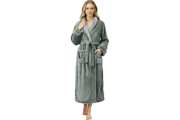 NY Threads Premium Womens Robe, Plush Fleece Long Bath Robe for Women, Fluffy Soft Women's Bathrobe