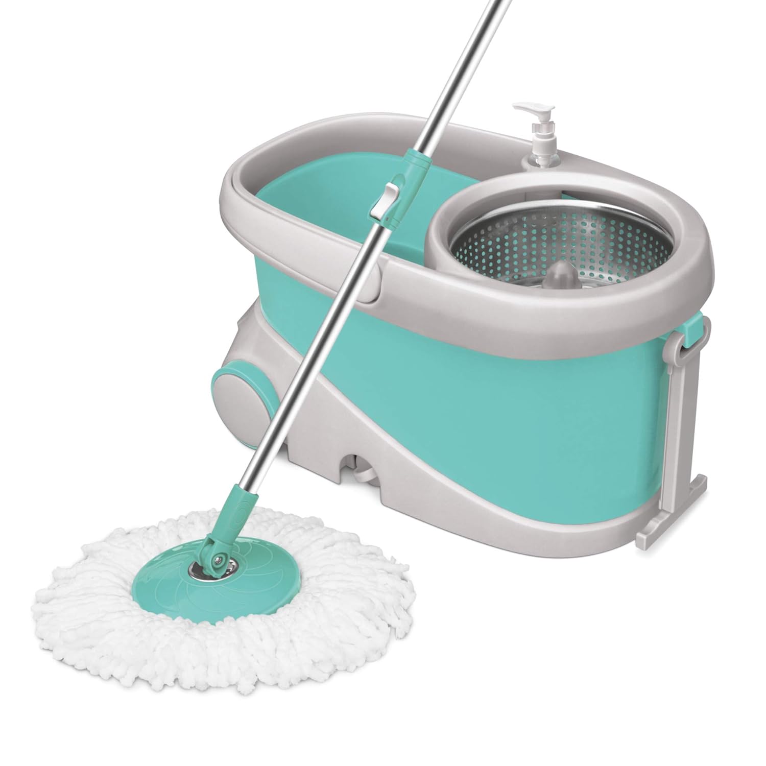 spotzero-by-milton-prime-mop-with-big-wheels-and-stainless-steel-wringer-aqua-green-2-refills