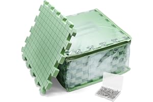 MICOSIM 9 PCS Knitting Mats, 0.75in Thick Blocking Board for Crocheting, 12 in Standard Mats for Wet and Steam Blocking (Green)