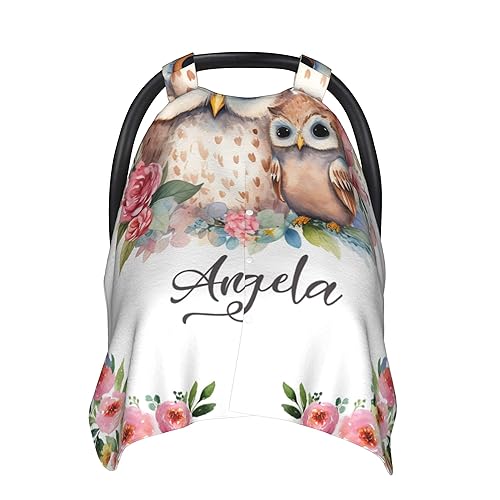 Personalized Owl Car Seat Covers for Baby Peekaboo Opening Carseat