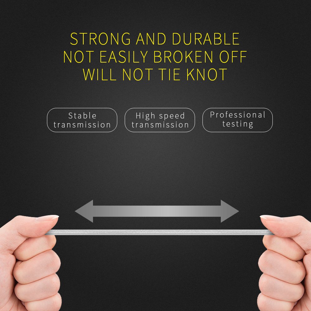 (2-Pack 3.3FT) USB Typ C Kabel, Roadwi USB 3.0 auf USB C-Kabel Nylon-Flechtschnur für Samsung Galaxy Note 8 S8, Google Pixel 2 XL, Moto ZZ2, LG V30 G5 G6 V20 Nintendo Switch Mehr (Grau)