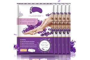 LIEFIET Foot Peeling Mask 5 Pack, Foot Peel Mask Remove Dead Skin, Rough Callus and Cracked Heels, Dry Skin Moisturizer for Soft and Smooth Baby Touch Feet (Lavender)