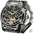 OLEVS Mens Watch Automatic Mechanical Tourbillon Self Winding Luxury Stainless Steel Waterproof Luminous Date Wrist Watch