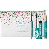 Thrive Causemetics Award-Winning Trio Kit, Makeup Gift Set for Women, Liquid Lash Extensions Mascara (Brynn), Brilliant Eye Brightener Highlighter Stick (Stella), Infinity Waterproof Eyeliner (Lauren)