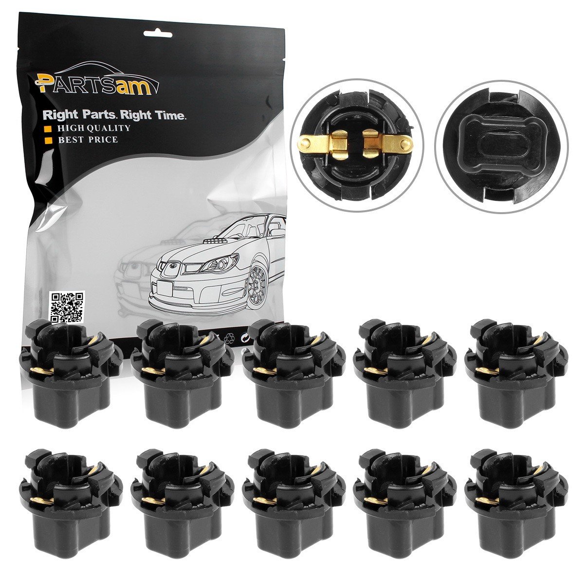 Partsam 10PCS 16mm T10 Wedge 2962988 2973932 Instrument Panel LED Light Base Socket Holder for Plymouth Dodge Chrysler