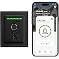 Kwikset Halo Touch Fingerprint Wi-Fi Smart Lock, Keyless Entry Door Low Profile Deadbolt, Geofence Auto-Unlock, Grade AAA Certified, No Hub Easy Install, Matte Black Lifetime Finish Warranty, Square