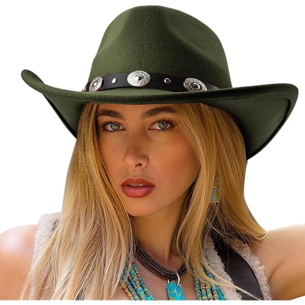JXXAMZ33 Cowgirl Hat with Wide Belt Western Cowboy Hats for  display picture 1