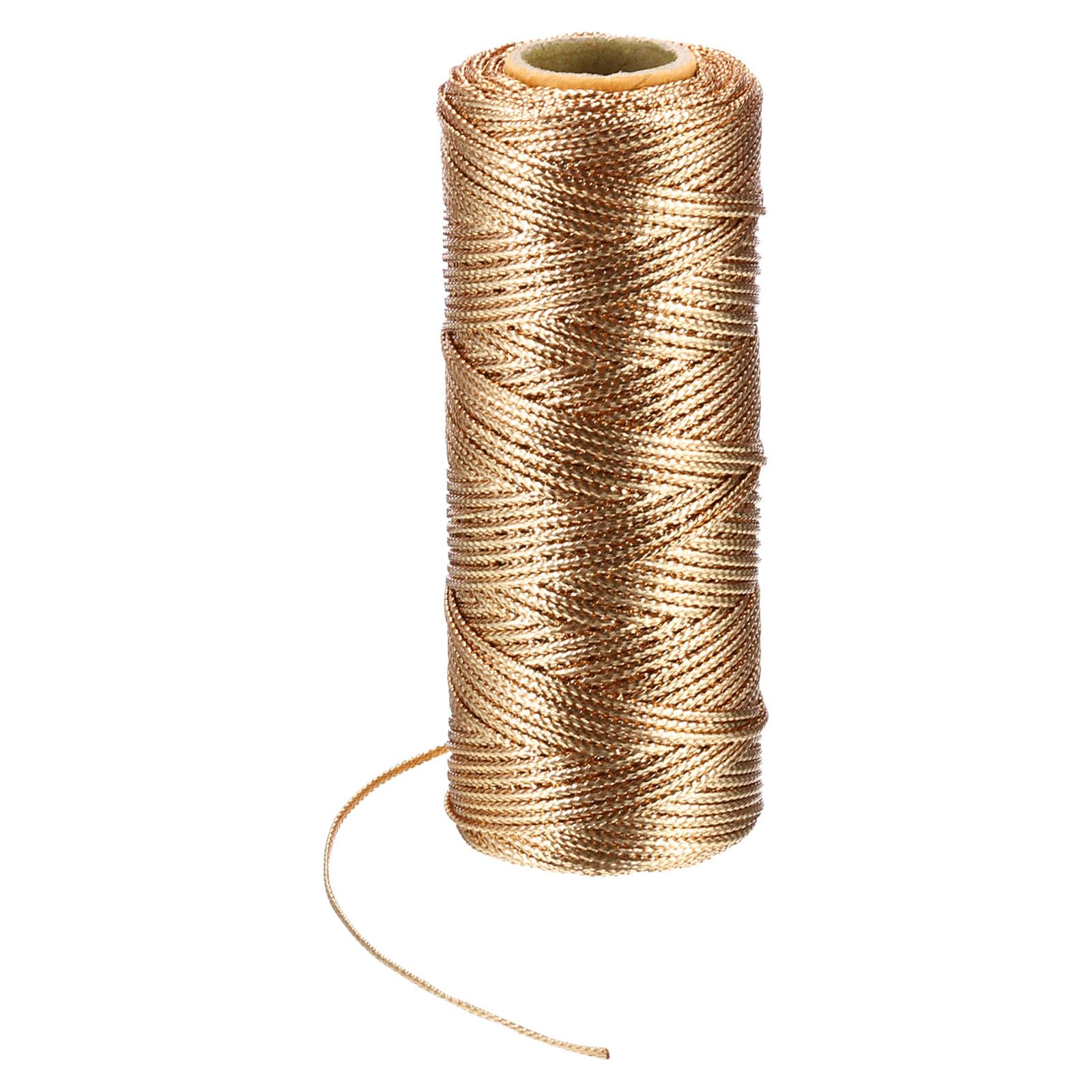 PATIKIL 110 Yards Decorative Metallic Bakers Twine, 1 Rolls Wrapping Twine String Rope DIY Tie Gift Packing Materials for Christmas Crafts Wedding Present,Beige