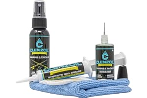 Clenzoil Marine & Tackle Reel Care Kit - with Fishing Reel Oil & Grease - All-in-One Cleaning Kit - for Freshwater & Saltwater Reels - Fish Reel Maintenance Kit
