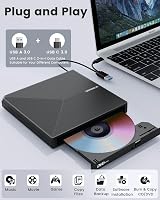 ORIGBELIE USB 3.0 Type C CD DVD RW Drive Portable Burner Reader Writer for view 2