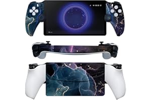 ROIPIN Black Skin for PS5 Portal, Protective Film Sticker for Playstation Portal, Skin Sticker Decal Full Cover(Gray Black Marble)
