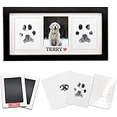 MYPAWLETS Paw Print Frame & Ink Pads Kit,Dog or Cat Paw Print Kit,2 No Mess Ink Pads for Pets,Paw Print Stamp Pad for Dogs,Wooden Pet Memorial Frame,Personalized Pet Paw Print Gifts