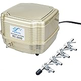 Pawfly Commercial Air Pump MC-3000 Quiet Oxygen Pump for Aquarium Pond, 4 Outlets, 8 W, 16 L/min