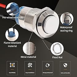 STARELO 5pcs 12mm Latching Push Button Switch