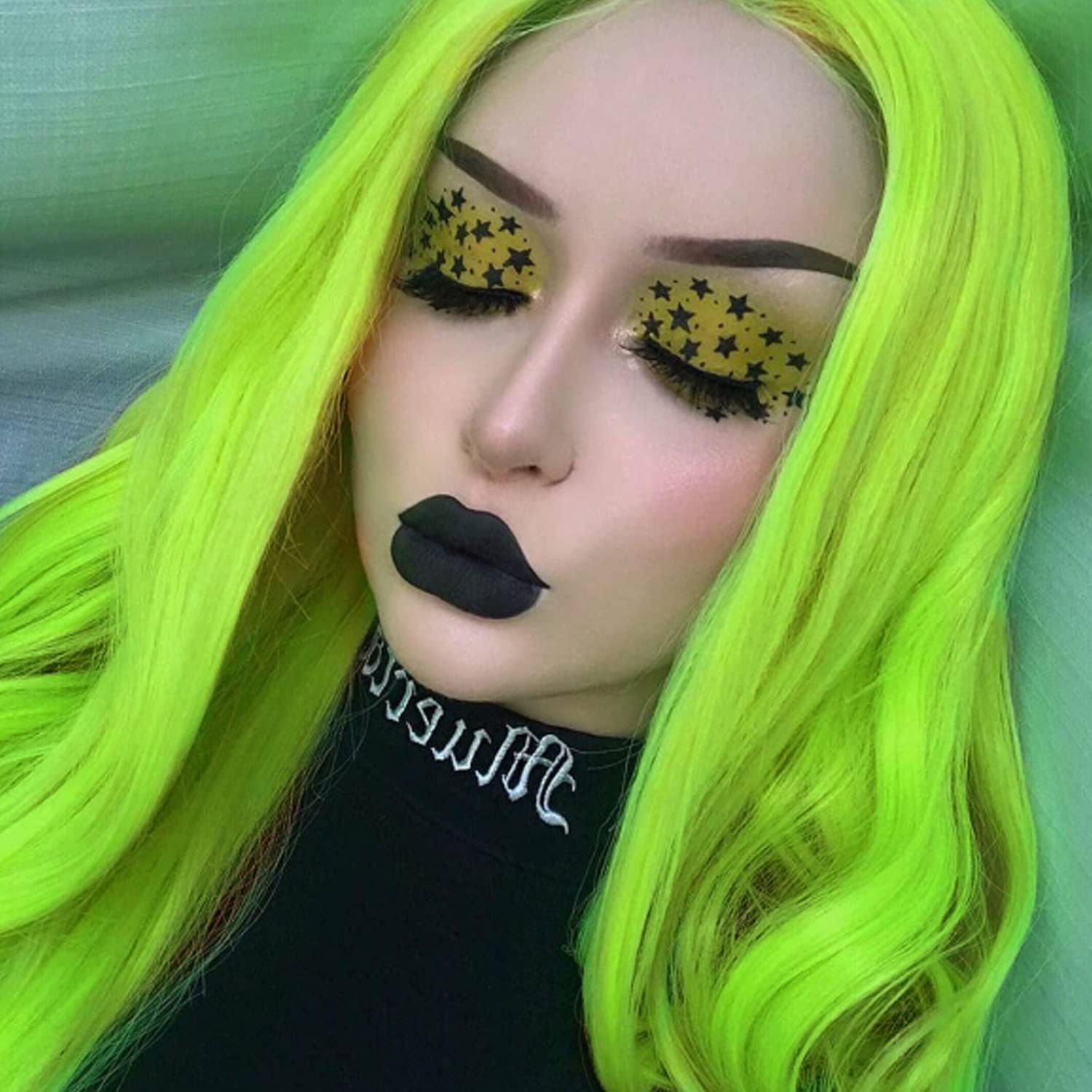 Green Wig Long Silky Straight Pastel Cheap Wigs for Women Neon Green Coloured Synthetic Pastel Green Wig Glueless Heat Resistant Fiber 24 Inch Wigs