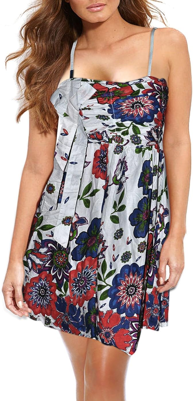 Multicolor Floral Summer Cotton Sundress Clothing