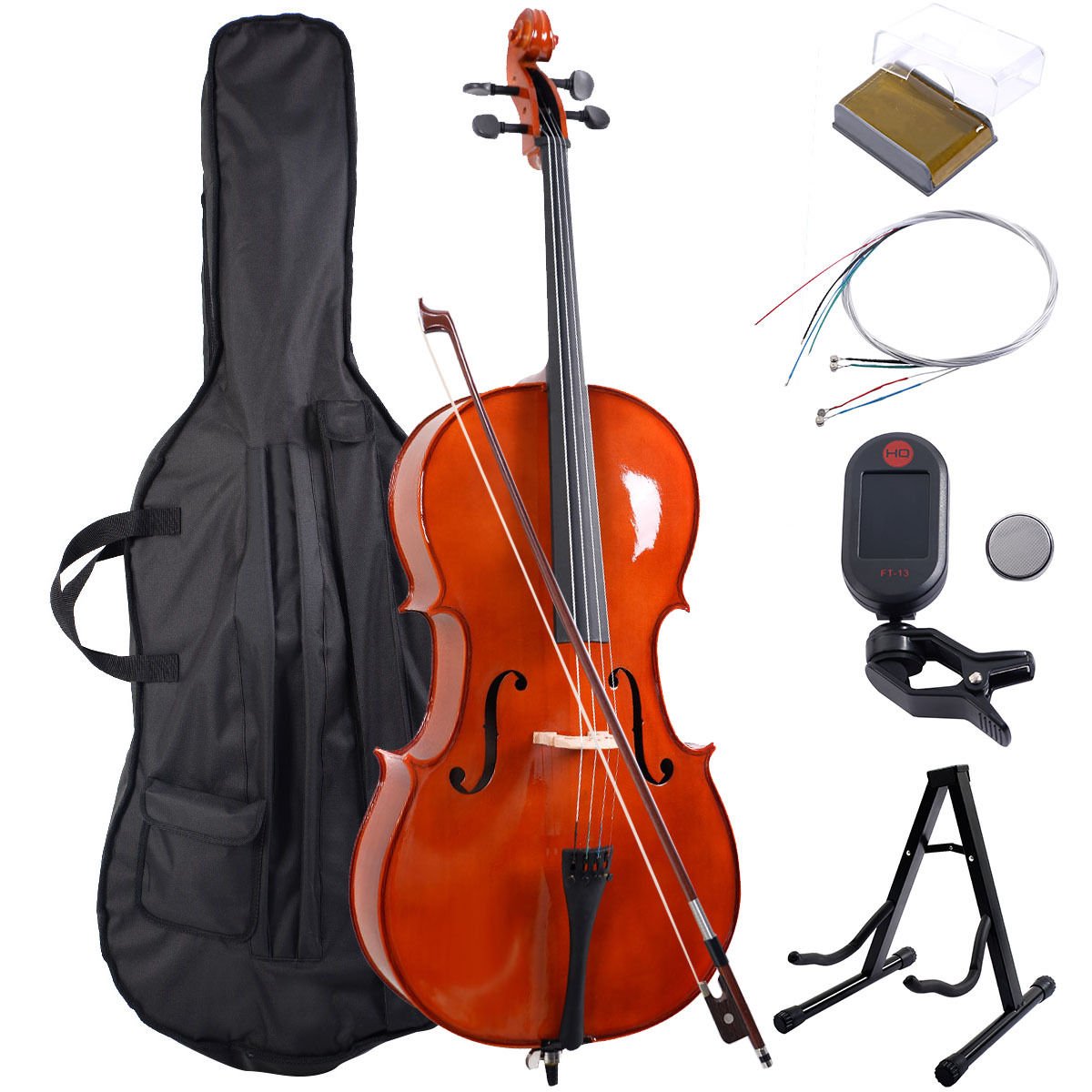 Goplus Wood 4/4 Full Size Acoustic Cello With Soft Case Stand Bow Rosin Bridg.. 23 712luJ0a NL