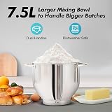 Aucma Stand Mixer 7.5L 1400W With Bowl Dough Hook Whisk Beater Blue view 2