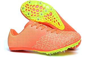Mens Womens Track and Field Nail Shoes Comfortable Breathable Mens Running Shoe with 8 Detachable Nail Spikes Training Compet