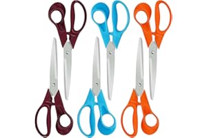 ONENAME Scissors,Office Scissors All Purpose Ergonomic Design Comfort-Grip Handles Sharp Scissors For Office Home Craft Sewing Fabric Supplies School Student Teacher Scissors Set 6-Pack