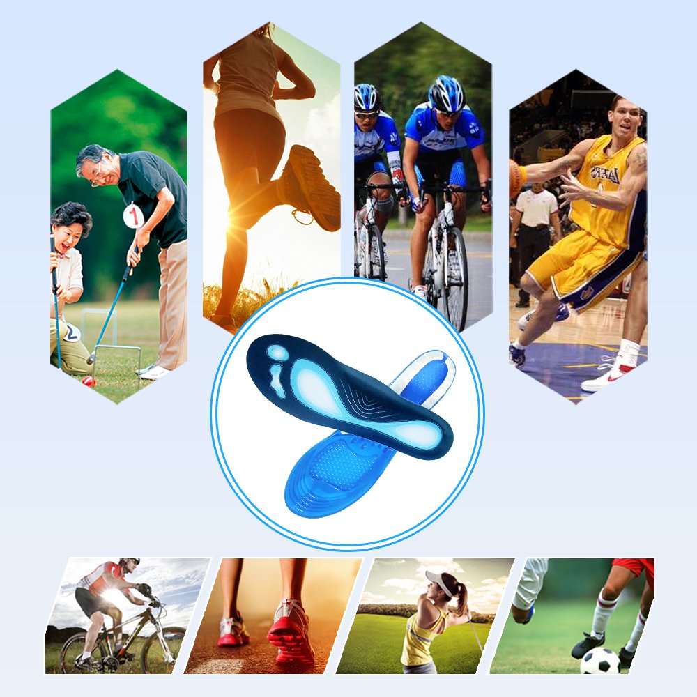 Suscong Sports Gel Shoe Insoles,Comfort and Shock Absorption Inserts for Men and Women,Rapid Foot Pain Relief (Men\'s (US size 8-13))