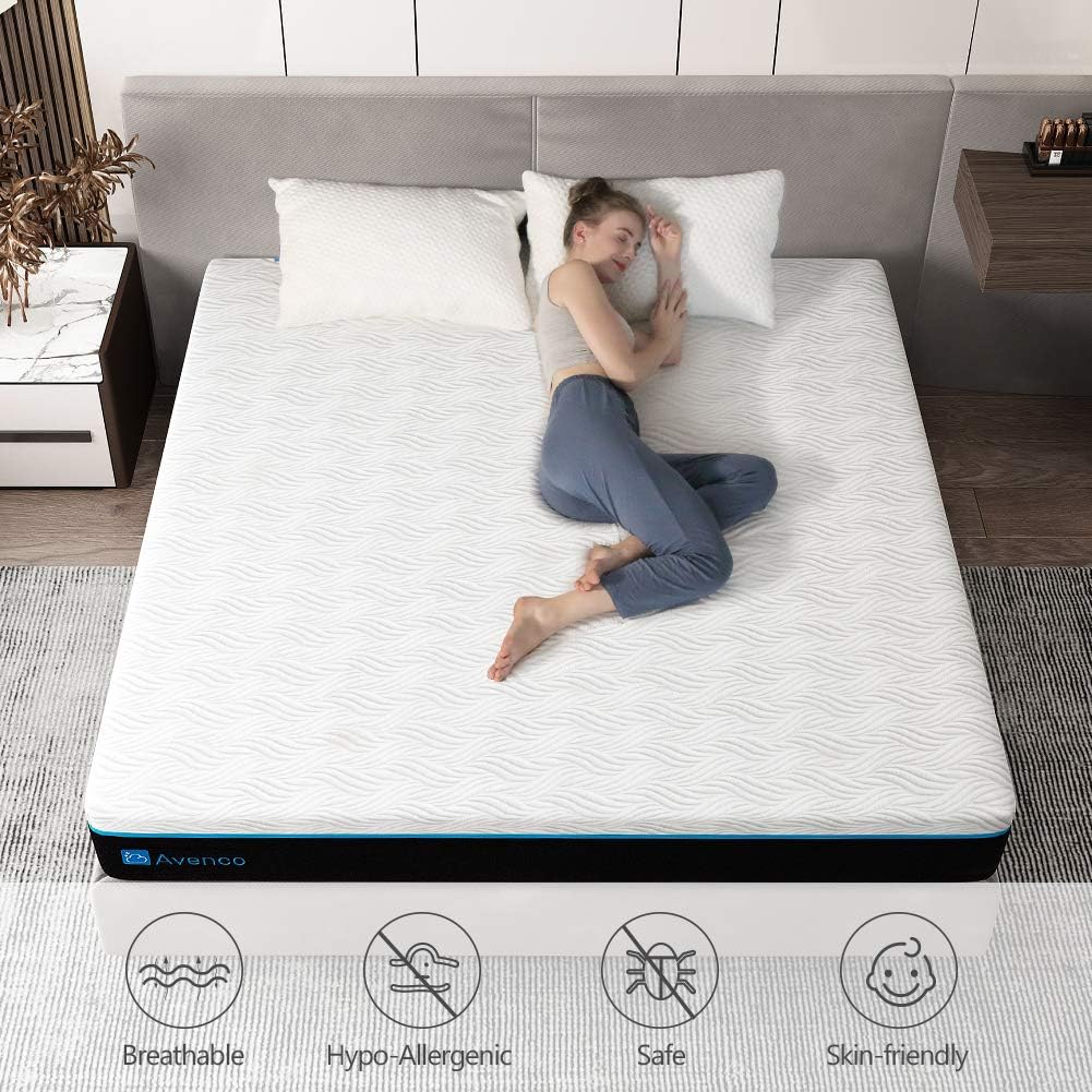 Queen Memory Foam Mattress, Avenco 10 Inch Queen Size Mattress in a Box, Premium Bed Mattress Queen with CertiPUR-US Foam for Supportive, Pressure Relief & Cooler Sleeping, 10 Years Support: Kitchen & Dining