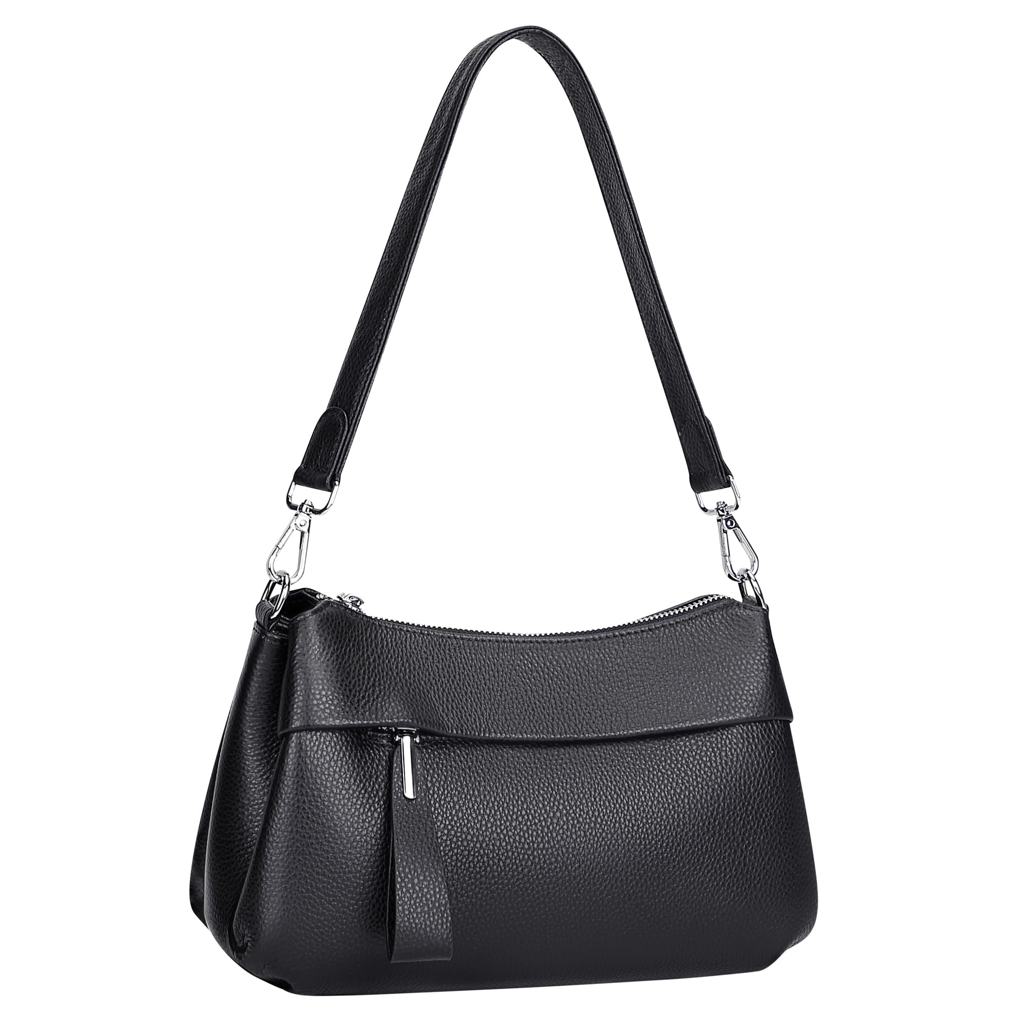 Over Earth Genuine Leather Crossbody Bags for Women Small Hobo Handbags Shoulder Purses with 2 Detachable Straps