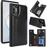 iCoverCase Compatible with Samsung Galaxy Note 10 Plus Case with Card Holder, Note 10+ Wallet Case for Women Men [RFID Blocking] PU Leather Phone Case for Note 10 Plus (Black)